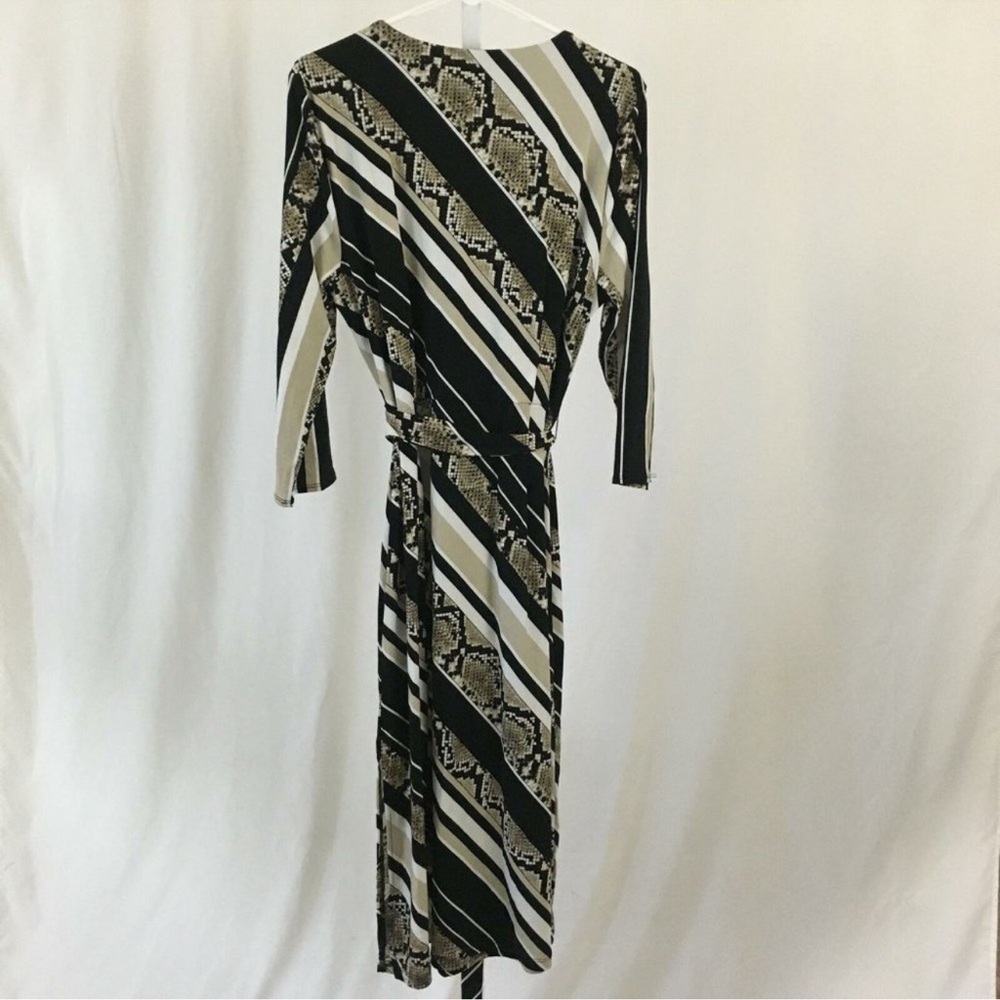 INC International Concepts Black and Cream Patterned Midi Dress - Picture 2 of 7